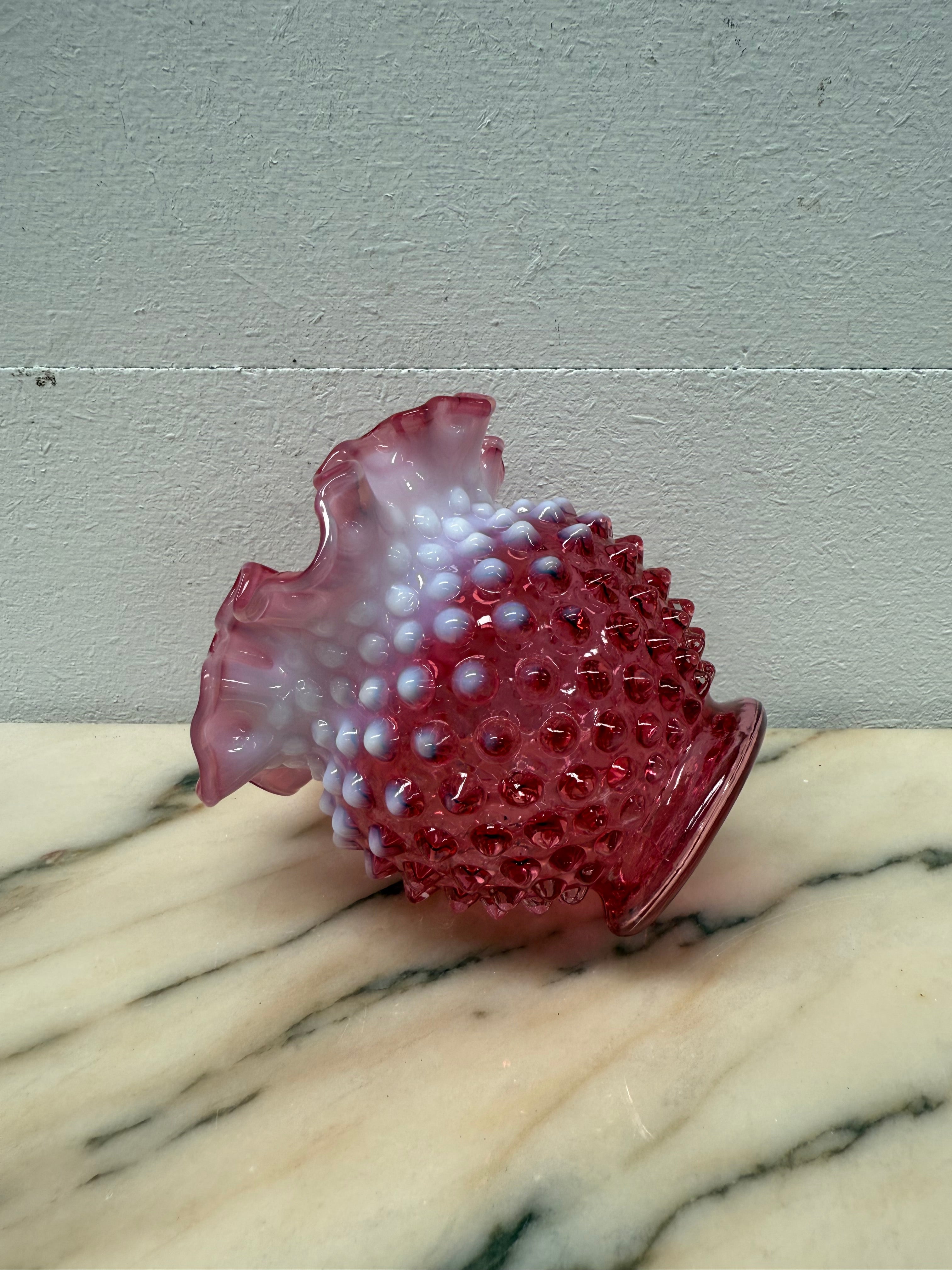 Vintage Fenton Cranberry & Opalescent Jar/Vase | Antique & Vintage | Moonee Ponds Antiques | Australia Wide