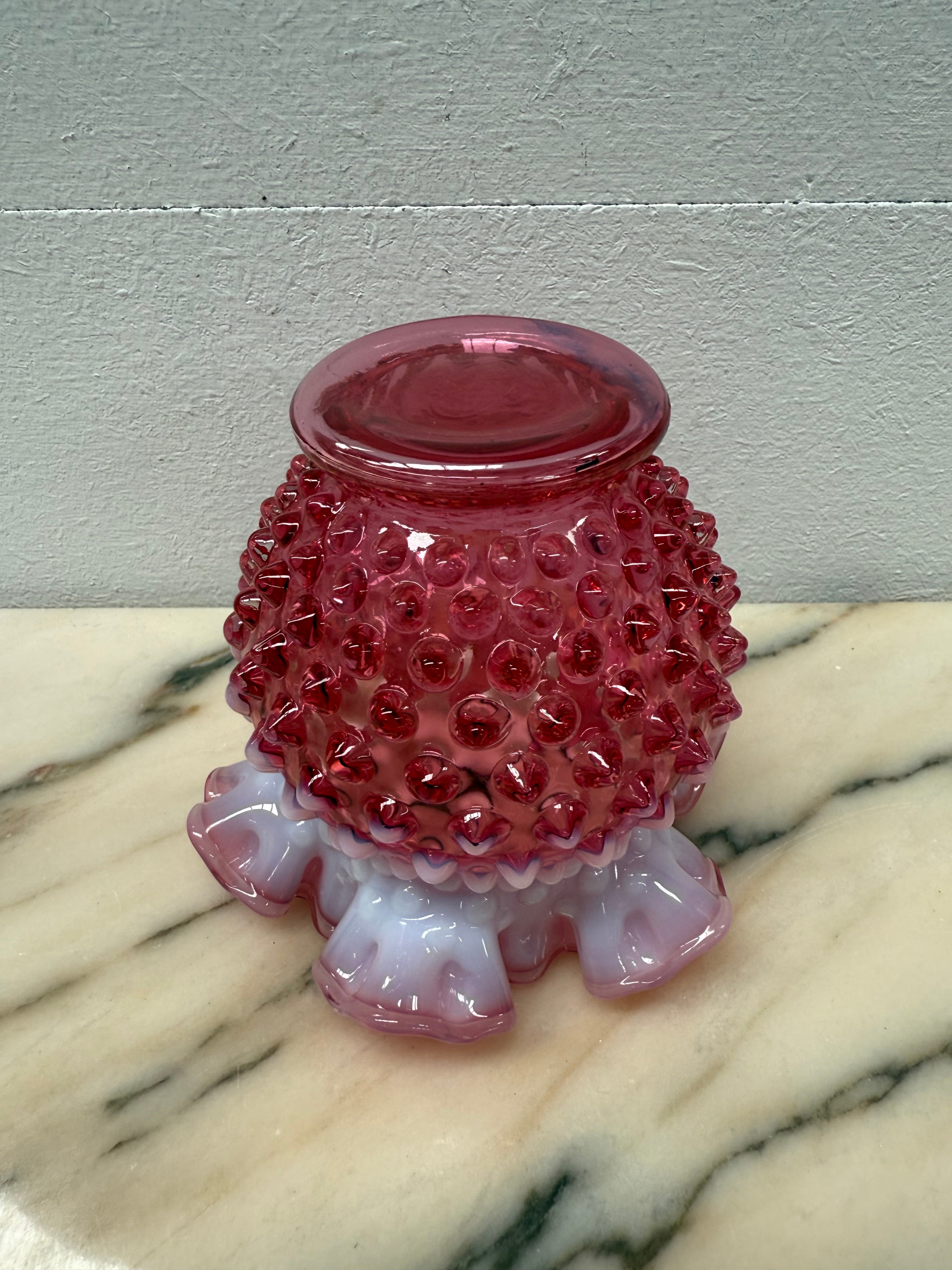 Vintage Fenton Cranberry & Opalescent Jar/Vase | Antique & Vintage | Moonee Ponds Antiques | Australia Wide