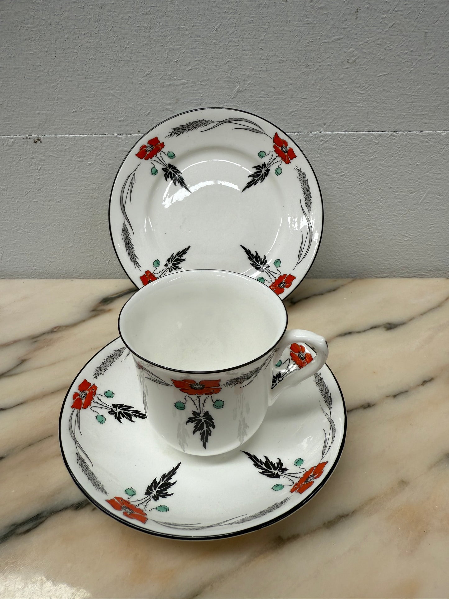 Shelley Red Poppy Trio