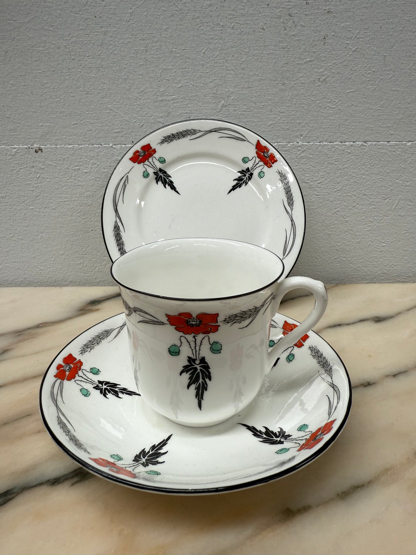 Shelley Red Poppy Trio