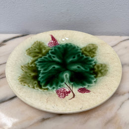 Antique Majolica Grape Designed Plate
