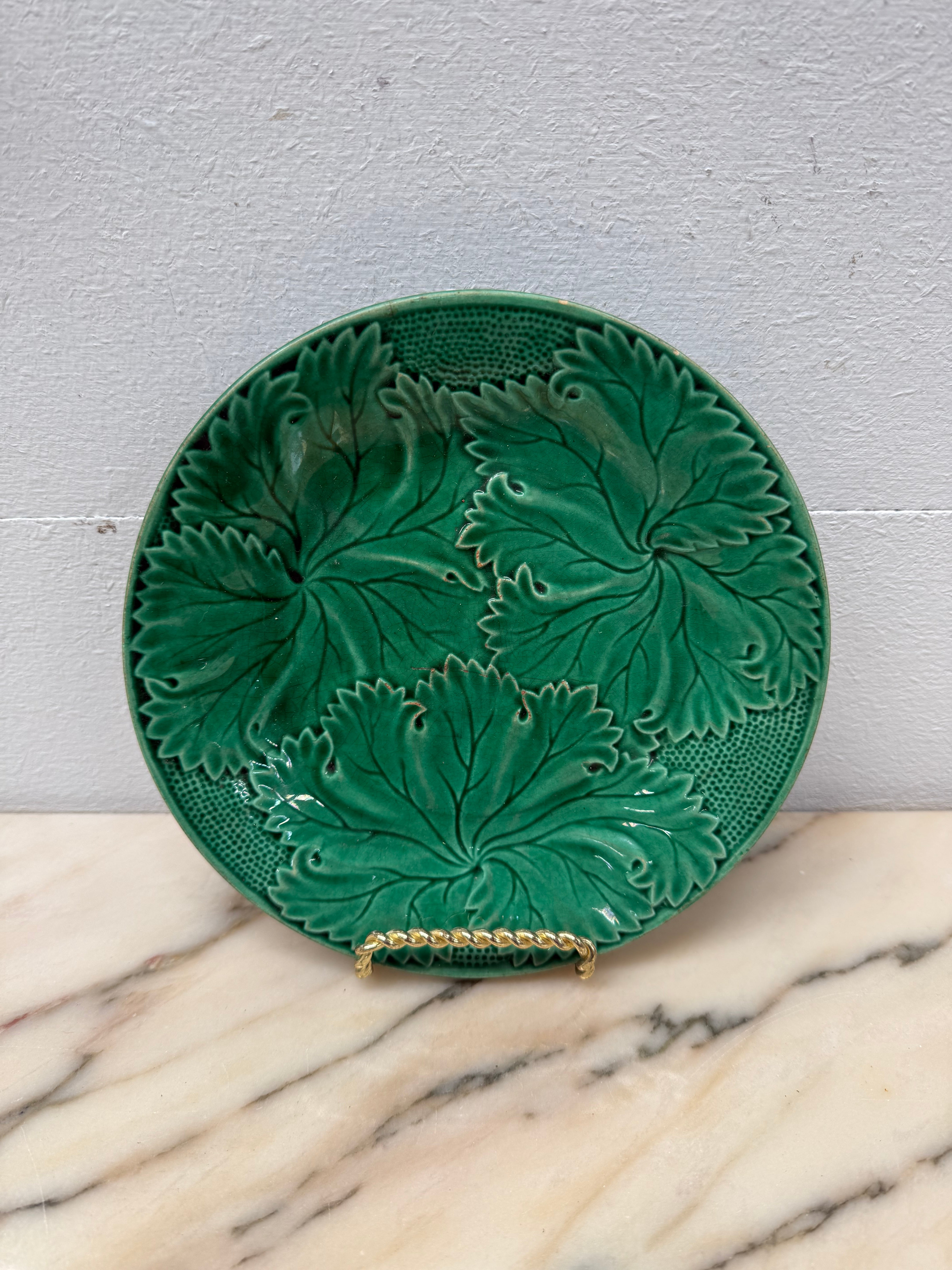 Antique Majolica Green Leaf Dish | Antique & Vintage | Moonee Ponds Antiques | Australia Wide Delivery