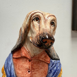 Vintage Italian Large Ceramic Hand Painted Dog Figure C1960's