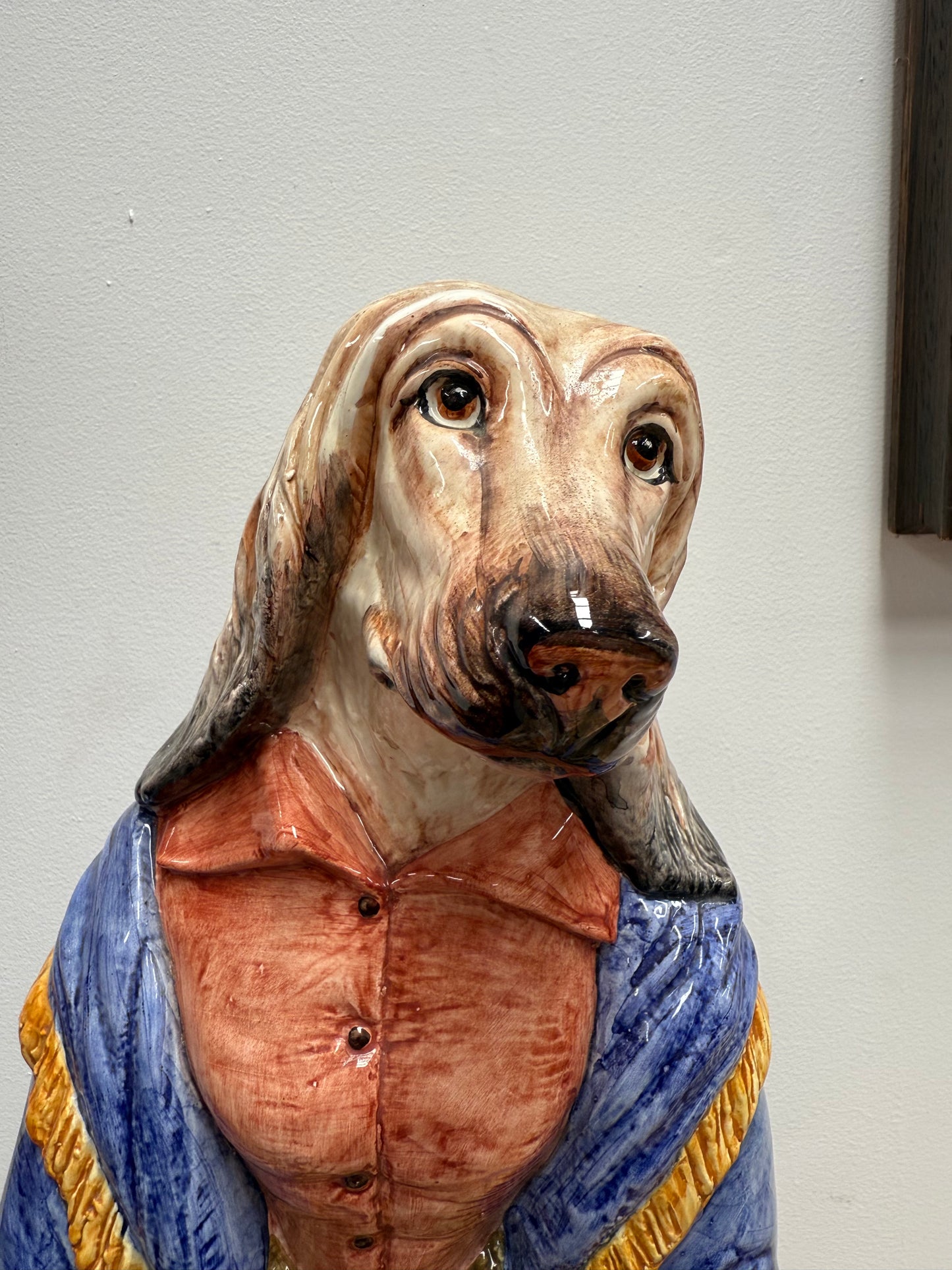 Vintage Italian Large Ceramic Hand Painted Dog Figure C1960's