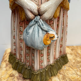 Vintage Italian Large Ceramic Hand Painted Dog Figure C1960's