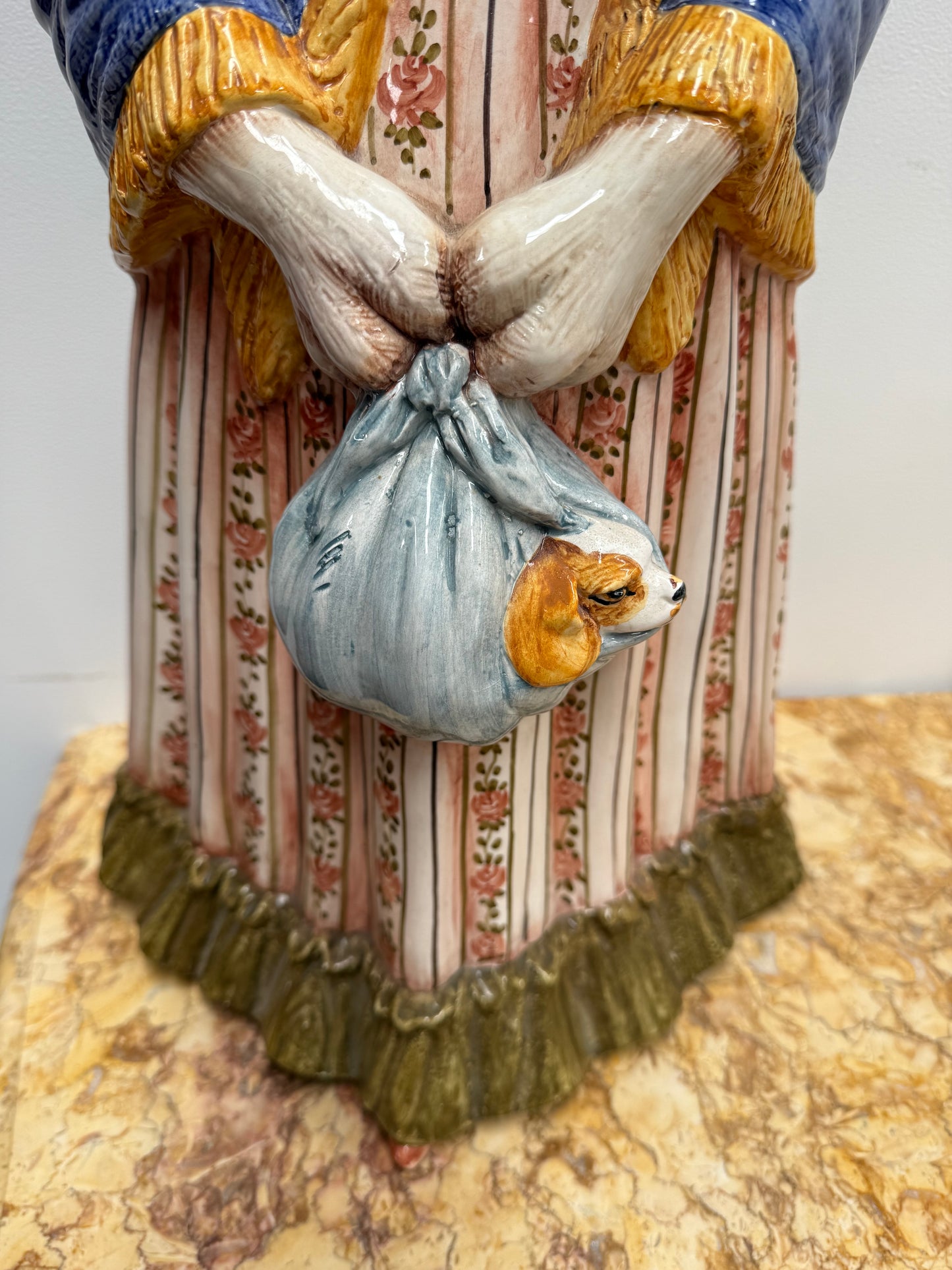 Vintage Italian Large Ceramic Hand Painted Dog Figure C1960's