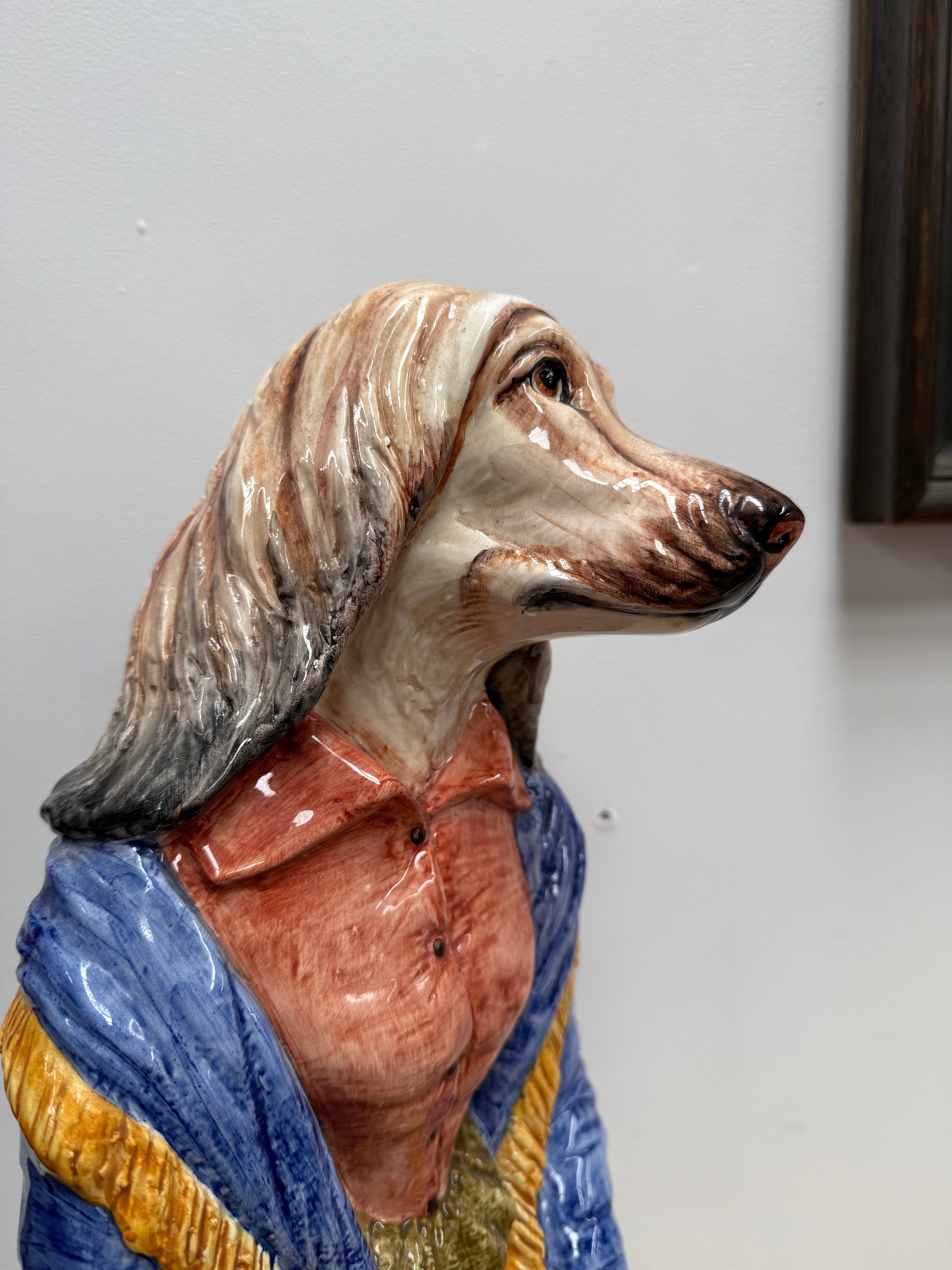 Vintage Italian Large Ceramic Hand Painted Dog Figure C1960's | Antique & Vintage | Moonee Ponds Antiques | Australia Wide Delivery