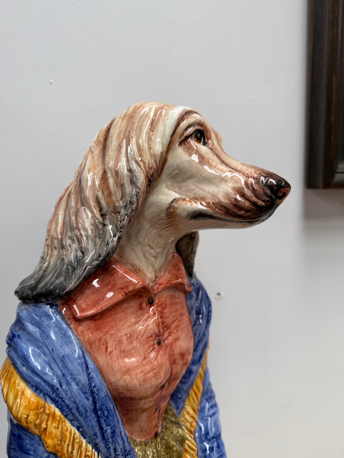 Vintage Italian Large Ceramic Hand Painted Dog Figure C1960's