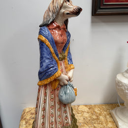 Vintage Italian Large Ceramic Hand Painted Dog Figure C1960's