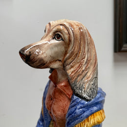 Vintage Italian Large Ceramic Hand Painted Dog Figure C1960's