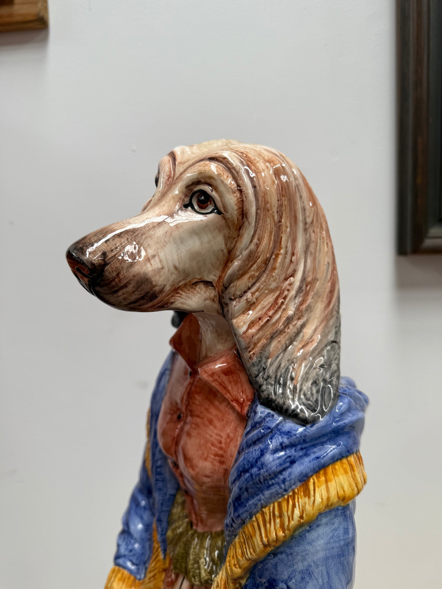 Vintage Italian Large Ceramic Hand Painted Dog Figure C1960's
