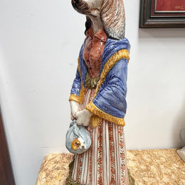 Vintage Italian Large Ceramic Hand Painted Dog Figure C1960's