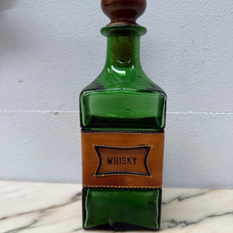 Vintage Leather & Glass Decanter