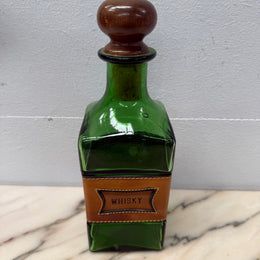 Vintage Leather & Glass Decanter