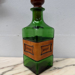 Vintage Leather & Glass Decanter