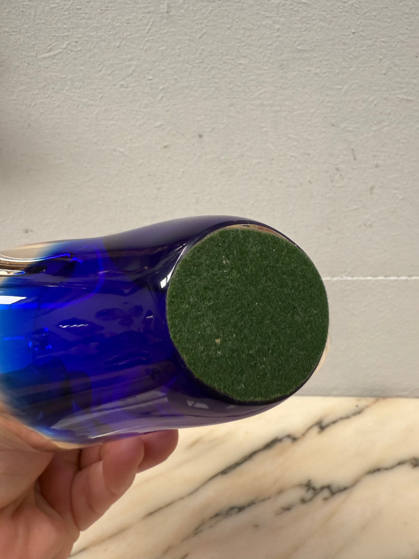 Vintage Blue/Clear Murano Glass Vase