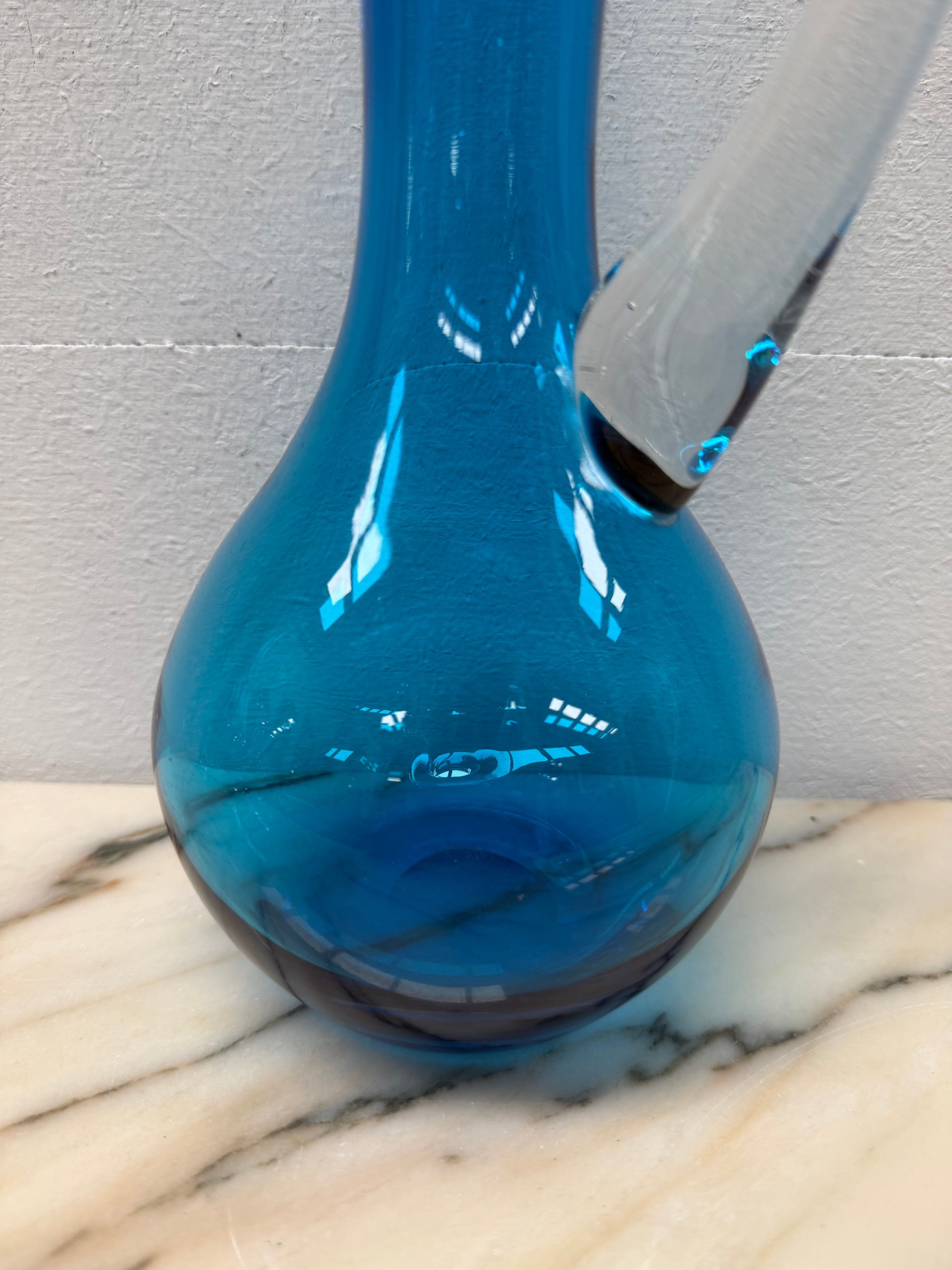 Vintage Italian Mid Century Blue Murano Style Glass Pitcher/Vase | Antique & Vintage | Moonee Ponds Antiques | Australia Wide