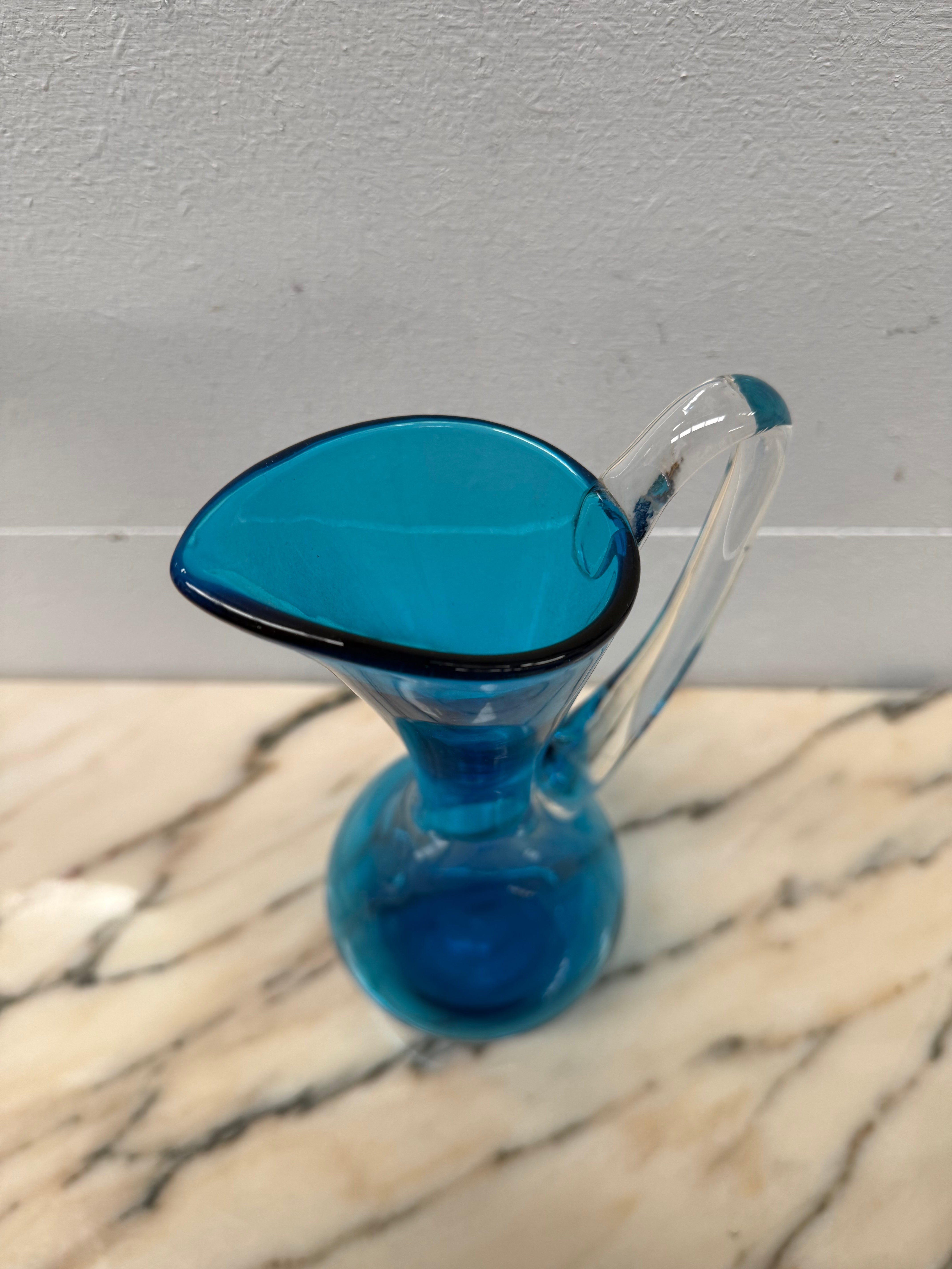 Vintage Italian Mid Century Blue Murano Style Glass Pitcher/Vase | Antique & Vintage | Moonee Ponds Antiques | Australia Wide