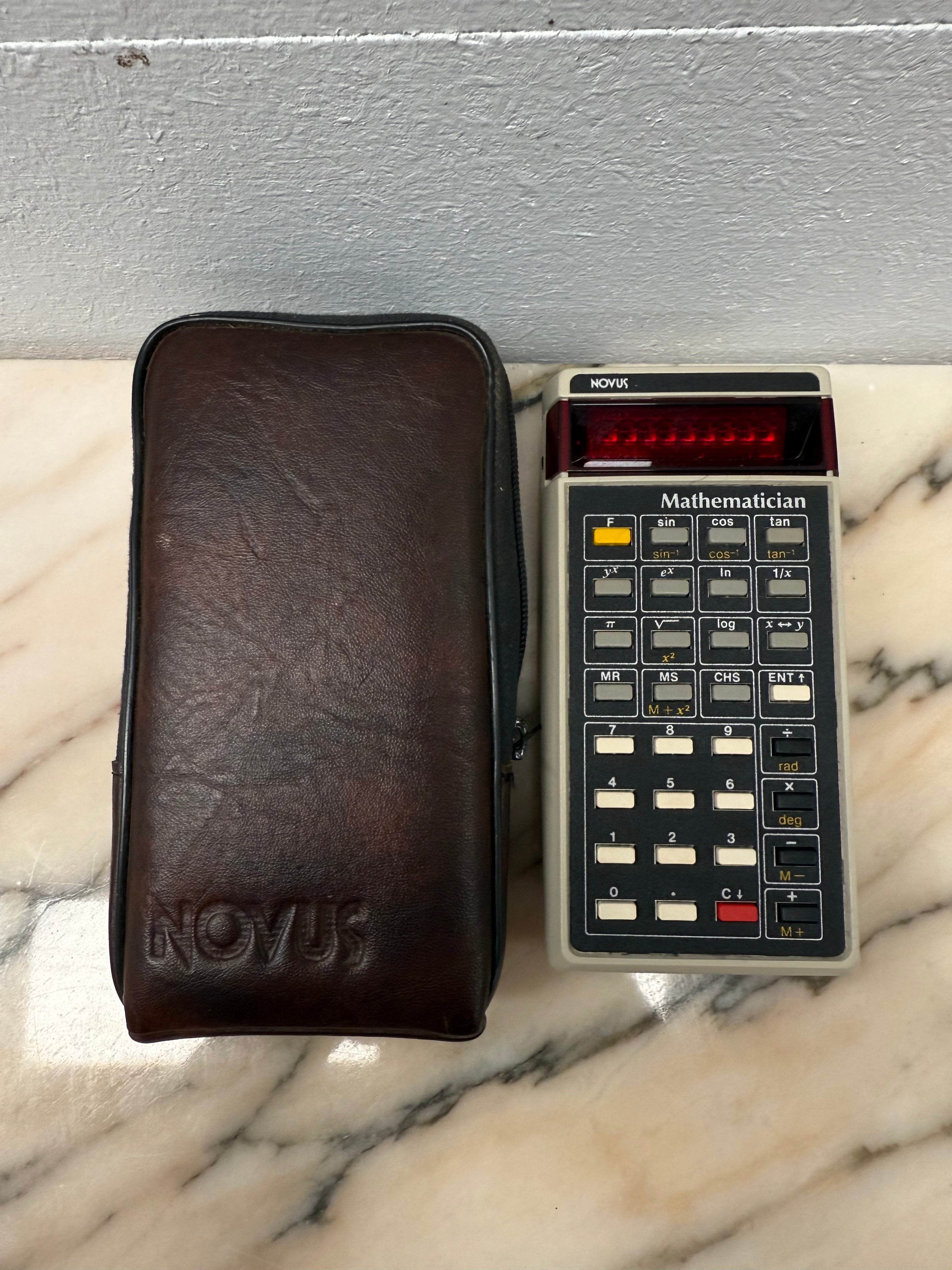 Vintage Novus Mathematician Calculator In Original Leather Case