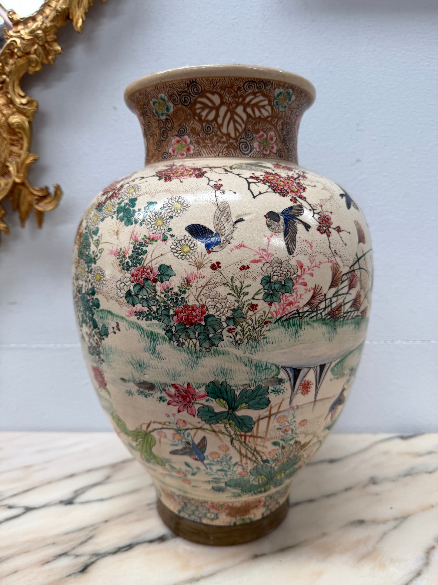 Large Stunning Japanese Meiji Period Satsumas Vase C1880