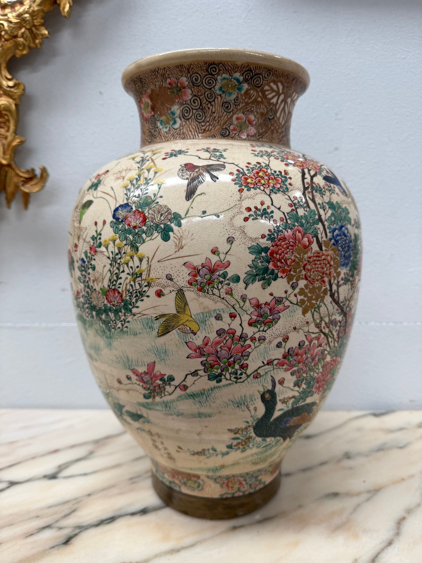 Large Stunning Japanese Meiji Period Satsumas Vase C1880