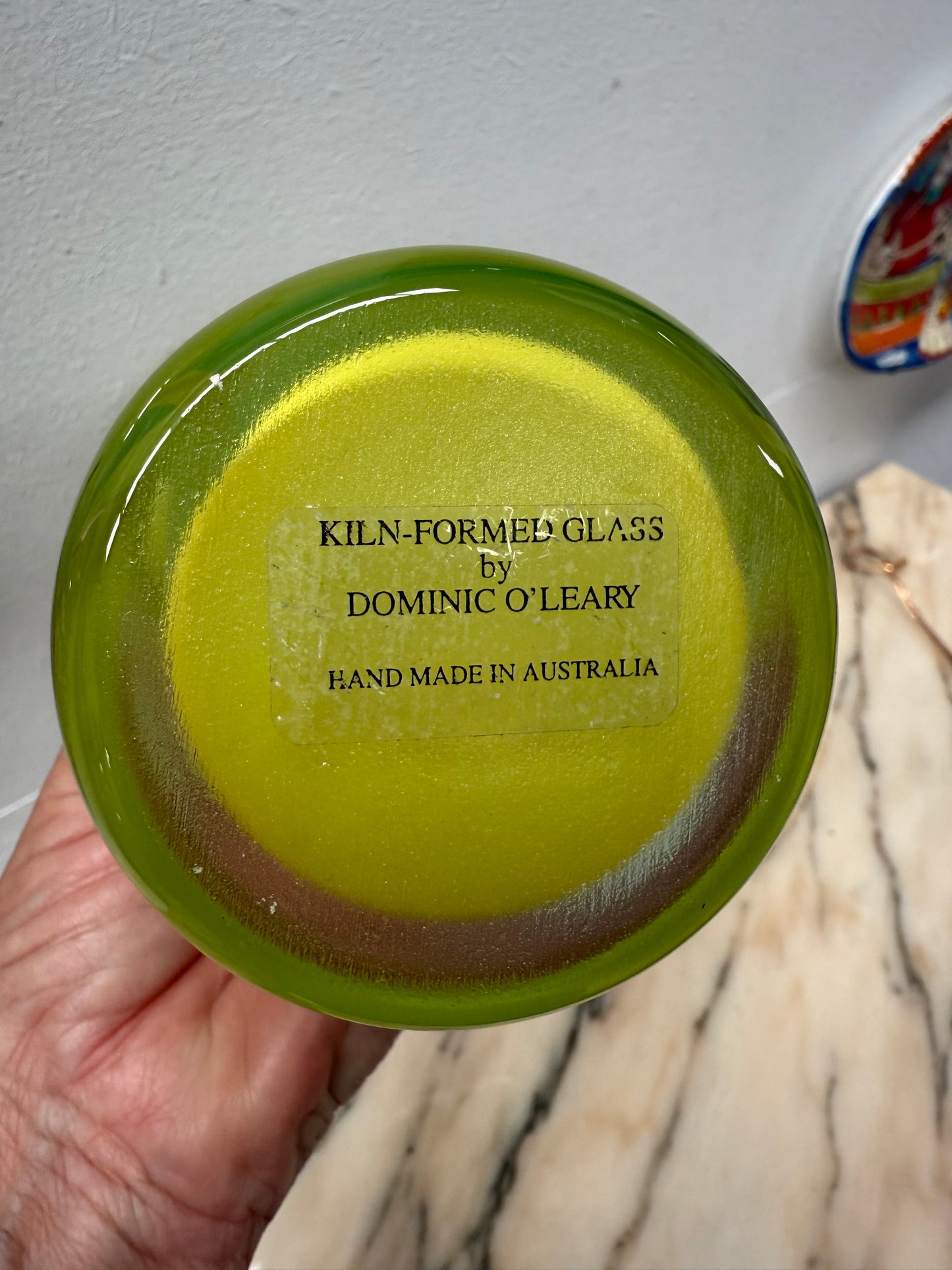 Vintage Dominic O'Leary Art Glass Vase