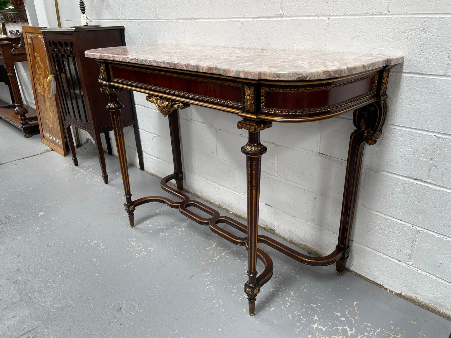 Impressive 19th Century Louis XVI Style Marble Top Console