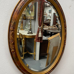 Lovely decorative vintage mirror with a pretty oval frame and bevelled edge mirror. Sourced locally and in good original condition. Please see photos as they form part of the description and condition.