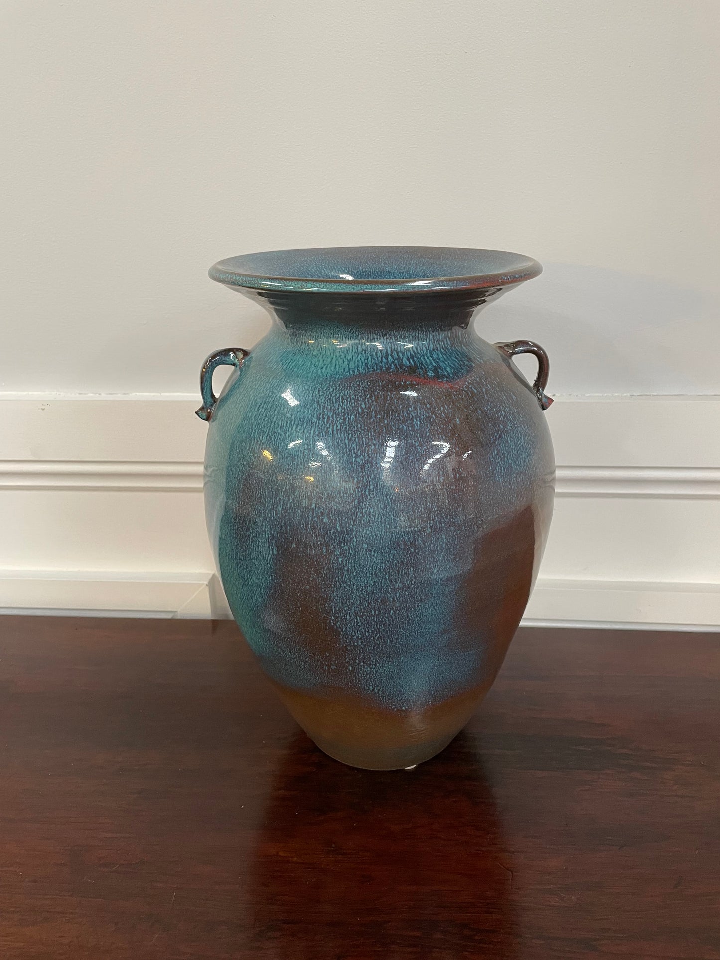 Vintage Pottery Vase Signed With Beautiful Glazing