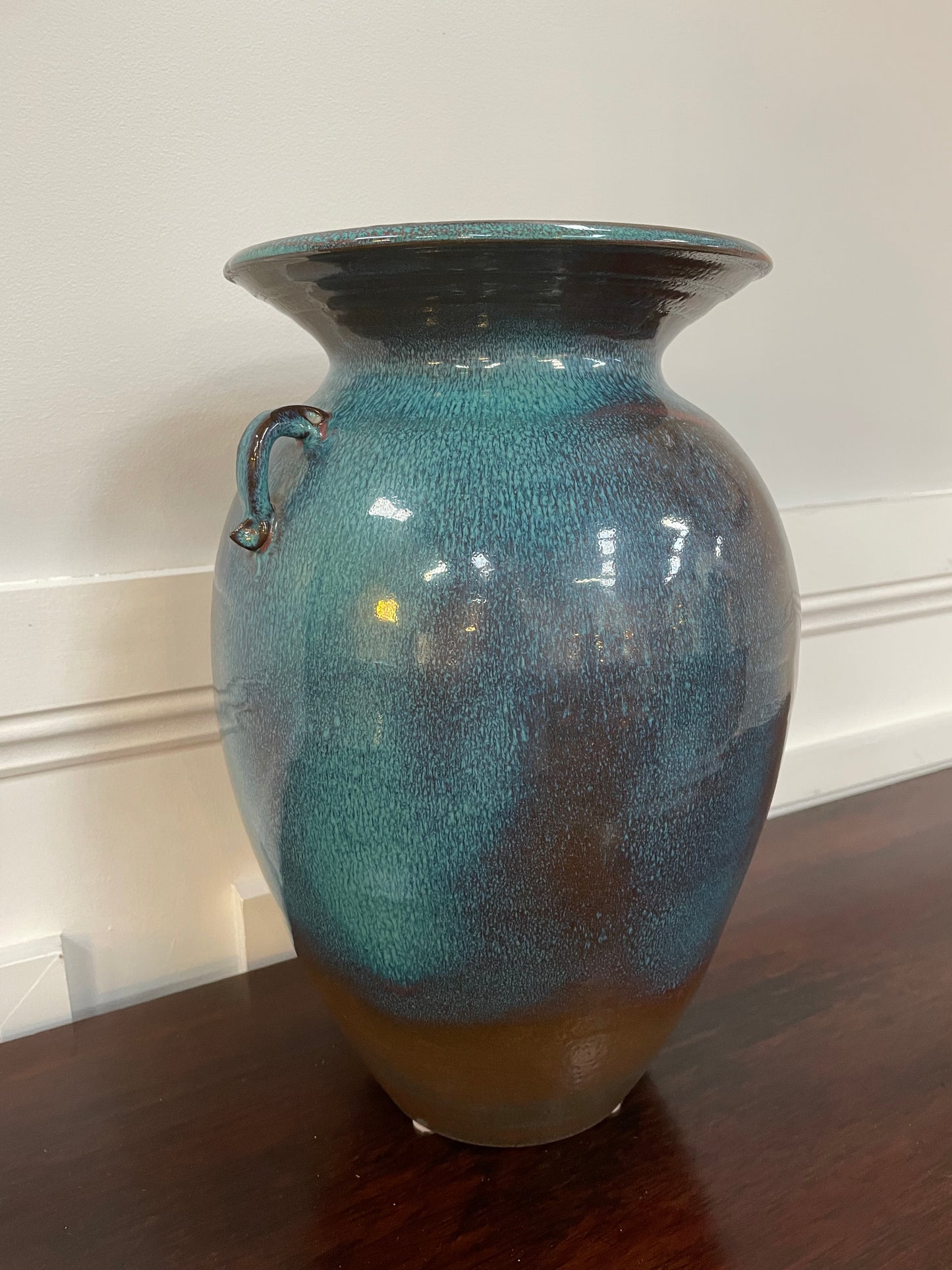 Vintage Pottery Vase Signed With Beautiful Glazing