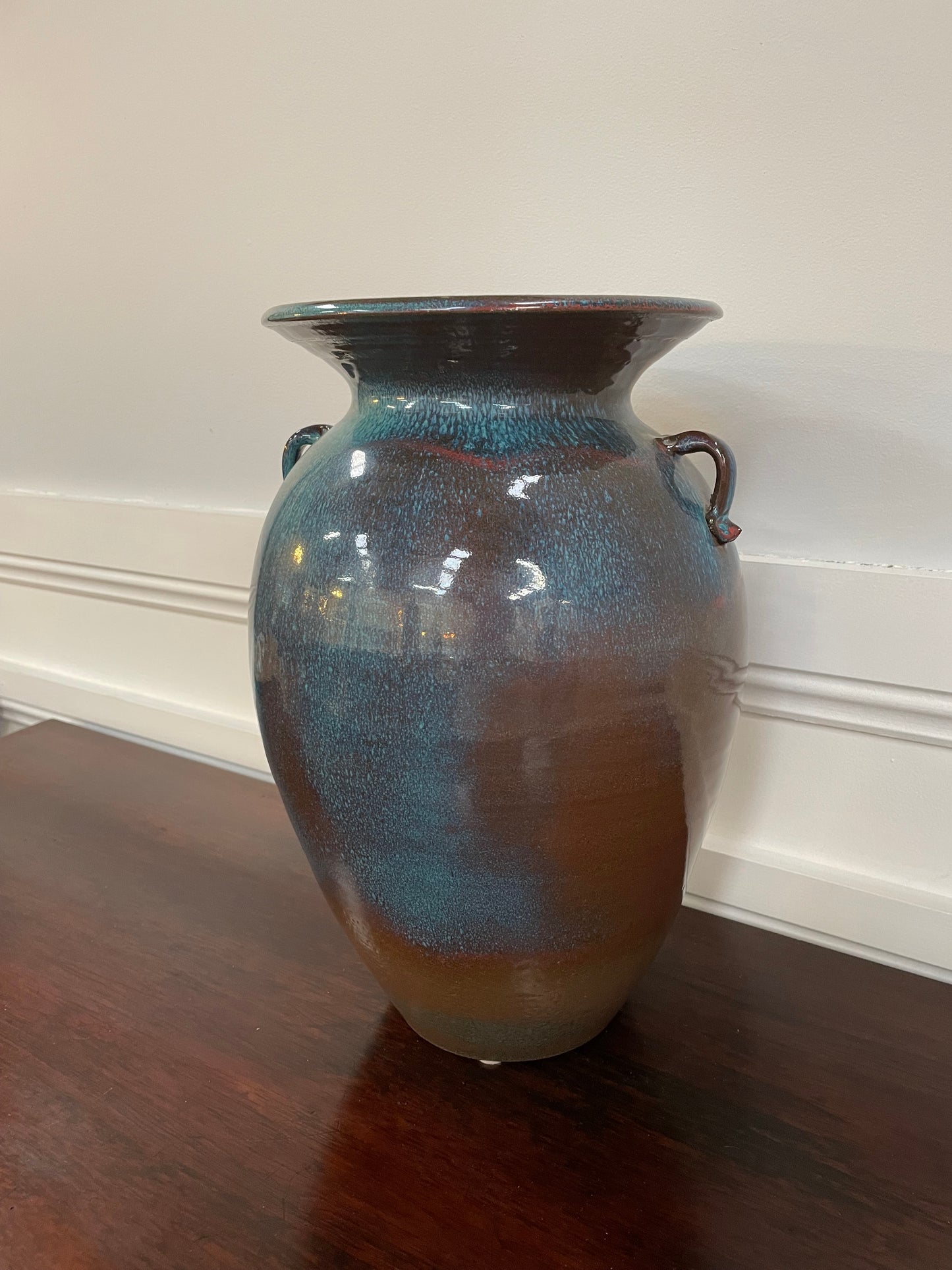 Vintage Pottery Vase Signed With Beautiful Glazing