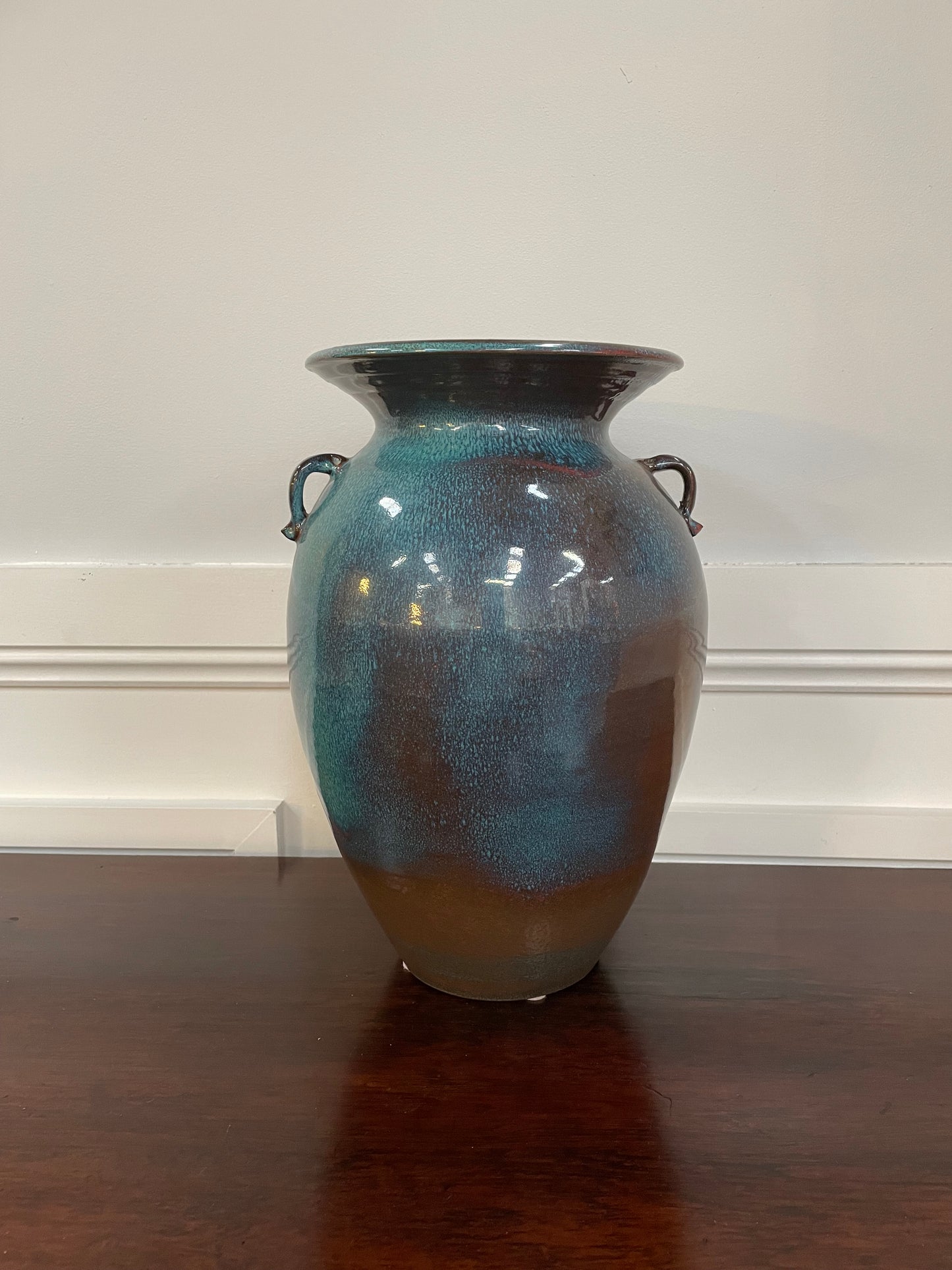 Vintage Pottery Vase Signed With Beautiful Glazing