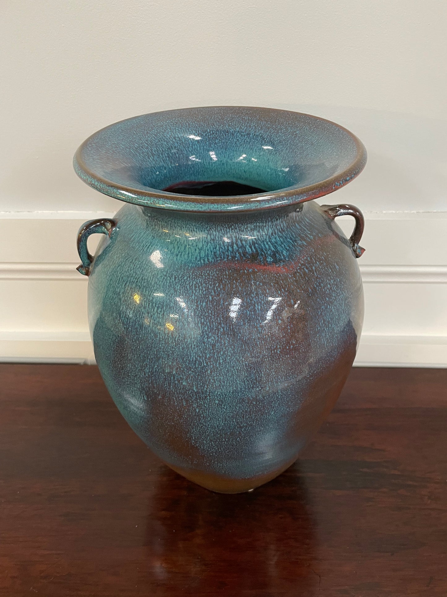 Vintage Pottery Vase Signed With Beautiful Glazing