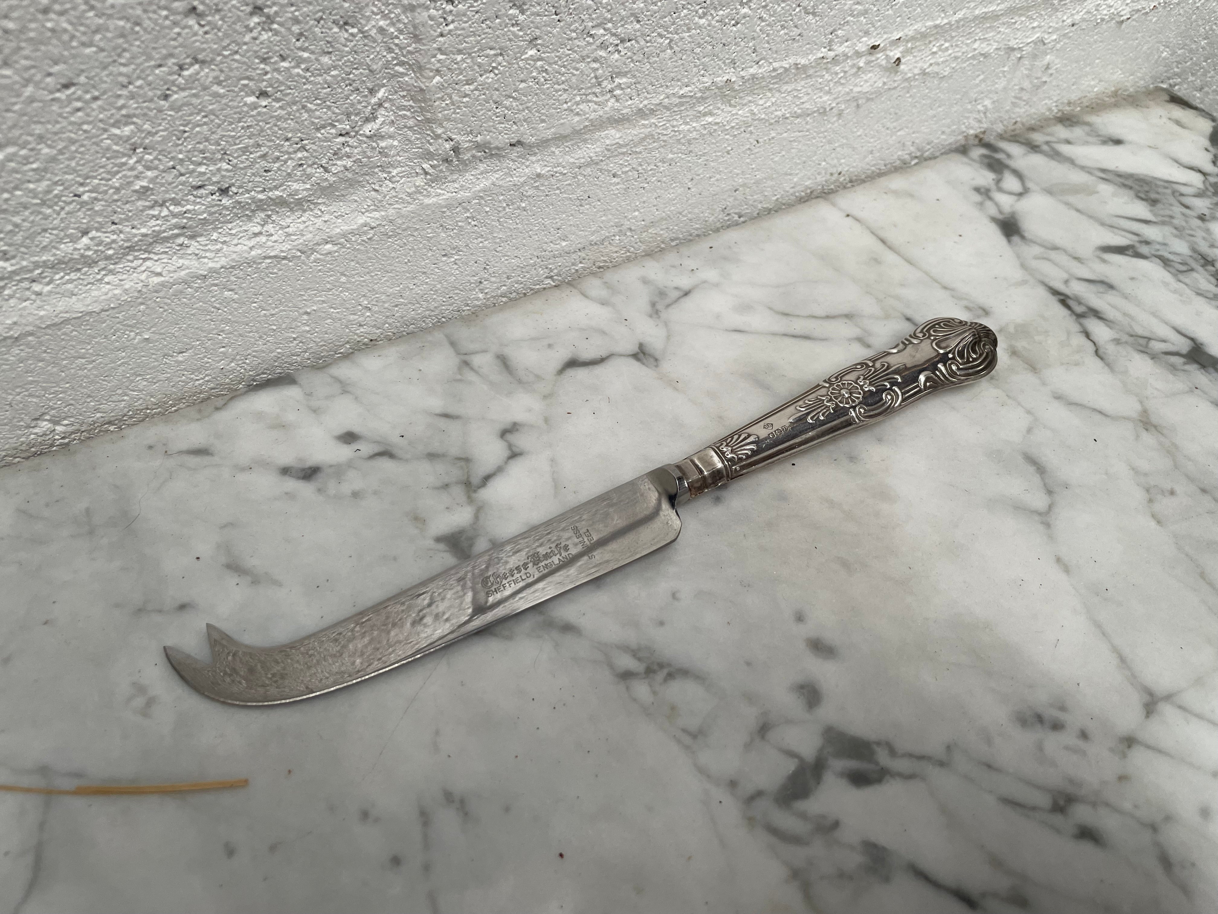 Sheffield Sterling Silver Handle Cheese Knife | Antique & Vintage | Moonee Ponds Antiques | Australia Wide