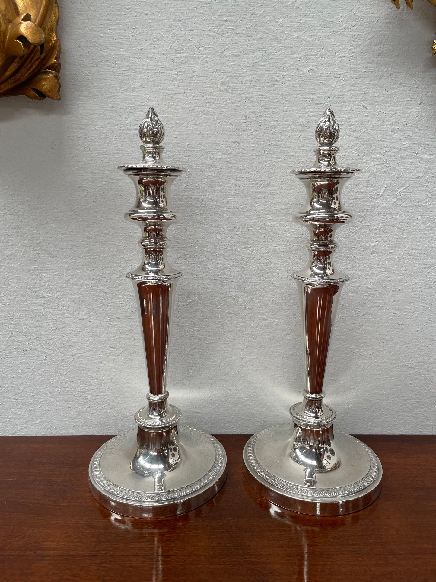 Stunning Pair of Old Sheffield Plate Candlesticks
