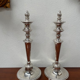 Stunning Pair of Old Sheffield Plate Candlesticks