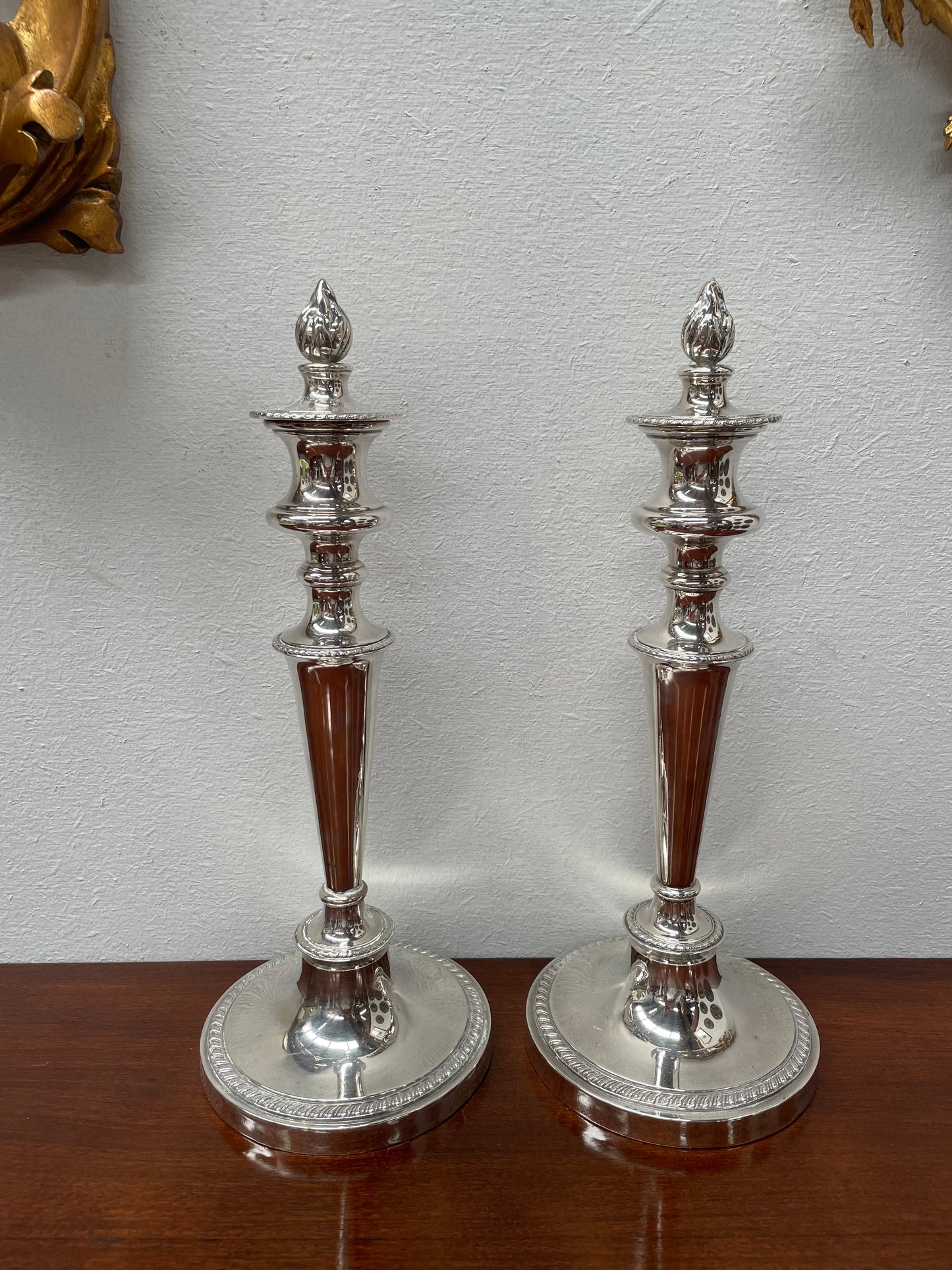Stunning Pair of Old Sheffield Plate Candlesticks