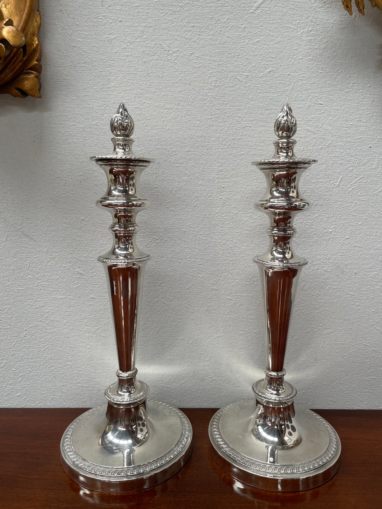 Stunning Pair of Old Sheffield Plate Candlesticks