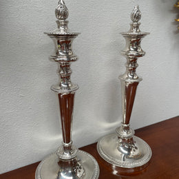 Stunning Pair of Old Sheffield Plate Candlesticks