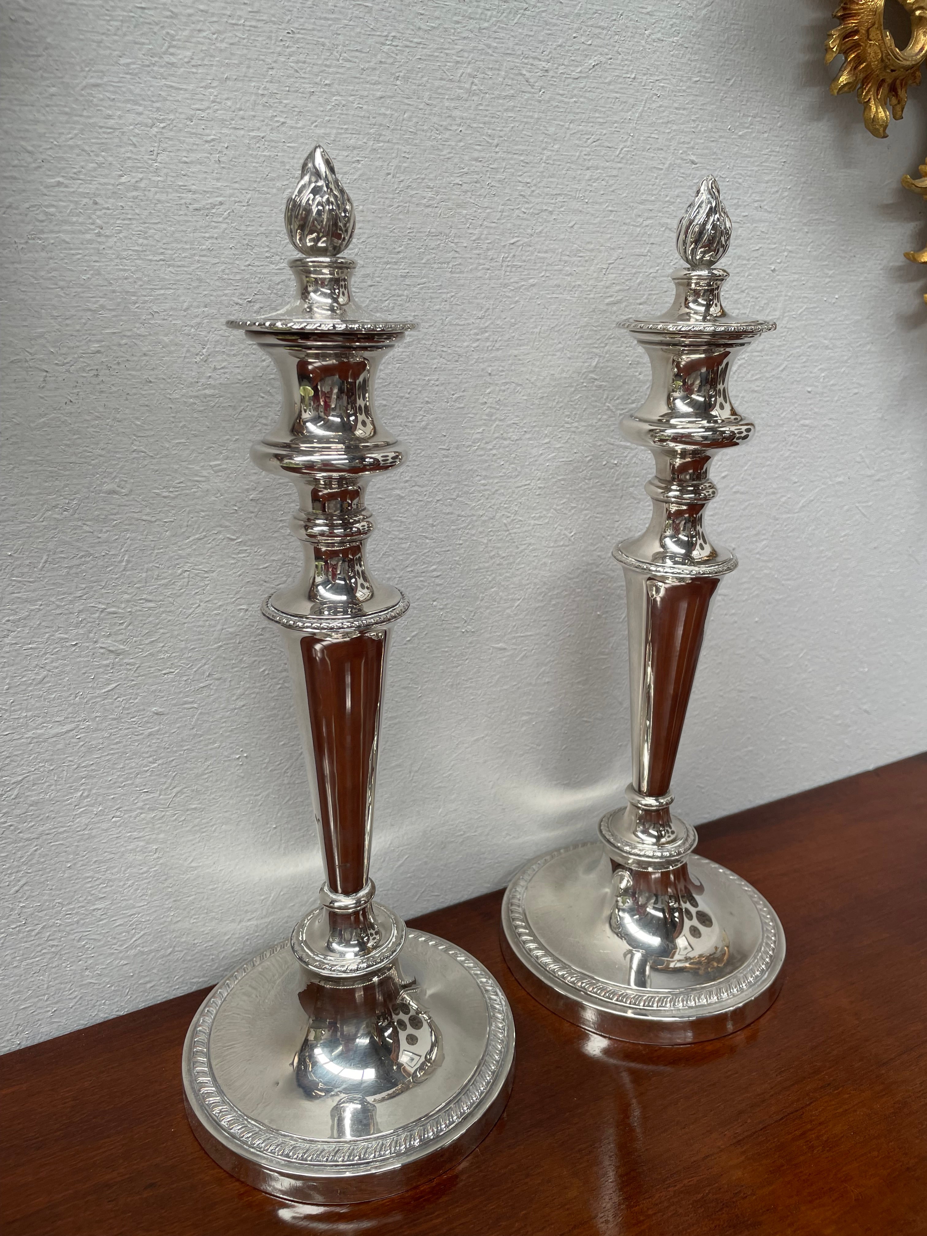 Stunning Pair of Old Sheffield Plate Candlesticks | Antique & Vintage | Moonee Ponds Antiques | Australia Wide Delivery