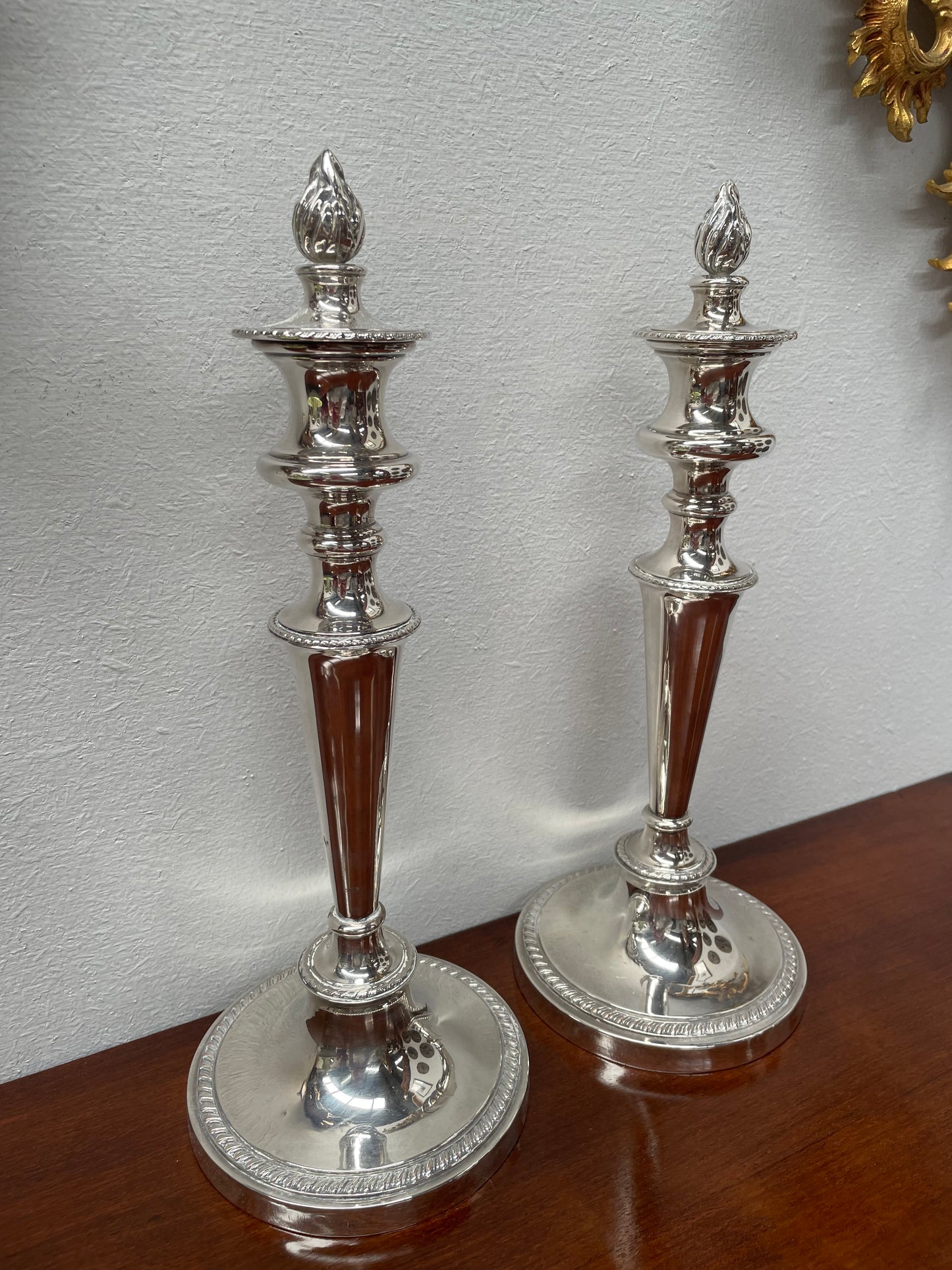 Stunning Pair of Old Sheffield Plate Candlesticks