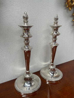 Stunning Pair of Old Sheffield Plate Candlesticks | Antique & Vintage | Moonee Ponds Antiques | Australia Wide Delivery