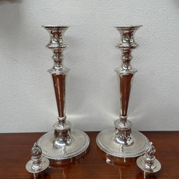 Stunning Pair of Old Sheffield Plate Candlesticks