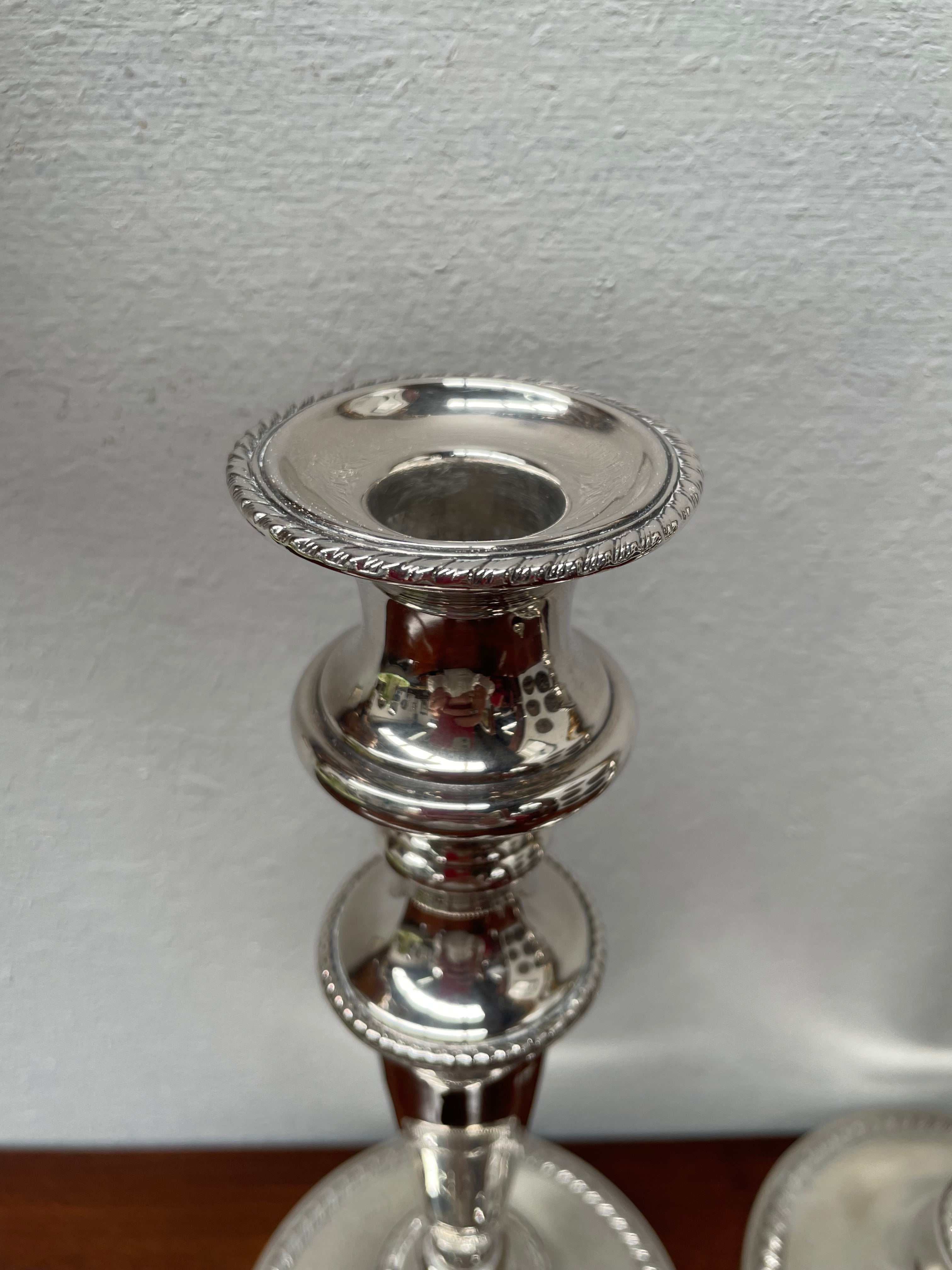 Stunning Pair of Old Sheffield Plate Candlesticks | Antique & Vintage | Moonee Ponds Antiques | Australia Wide Delivery