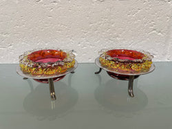 Pair of Antique Ruby & Citrine Glass Salts | Antique & Vintage | Moonee Ponds Antiques | Australia Wide Delivery