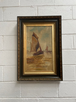 Lovely Antique Marine Oil on Canvas | Antique & Vintage | Moonee Ponds Antiques | Australia Wide Delivery