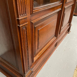 Grand French Walnut Louis XVI Style Two Door Bookcase