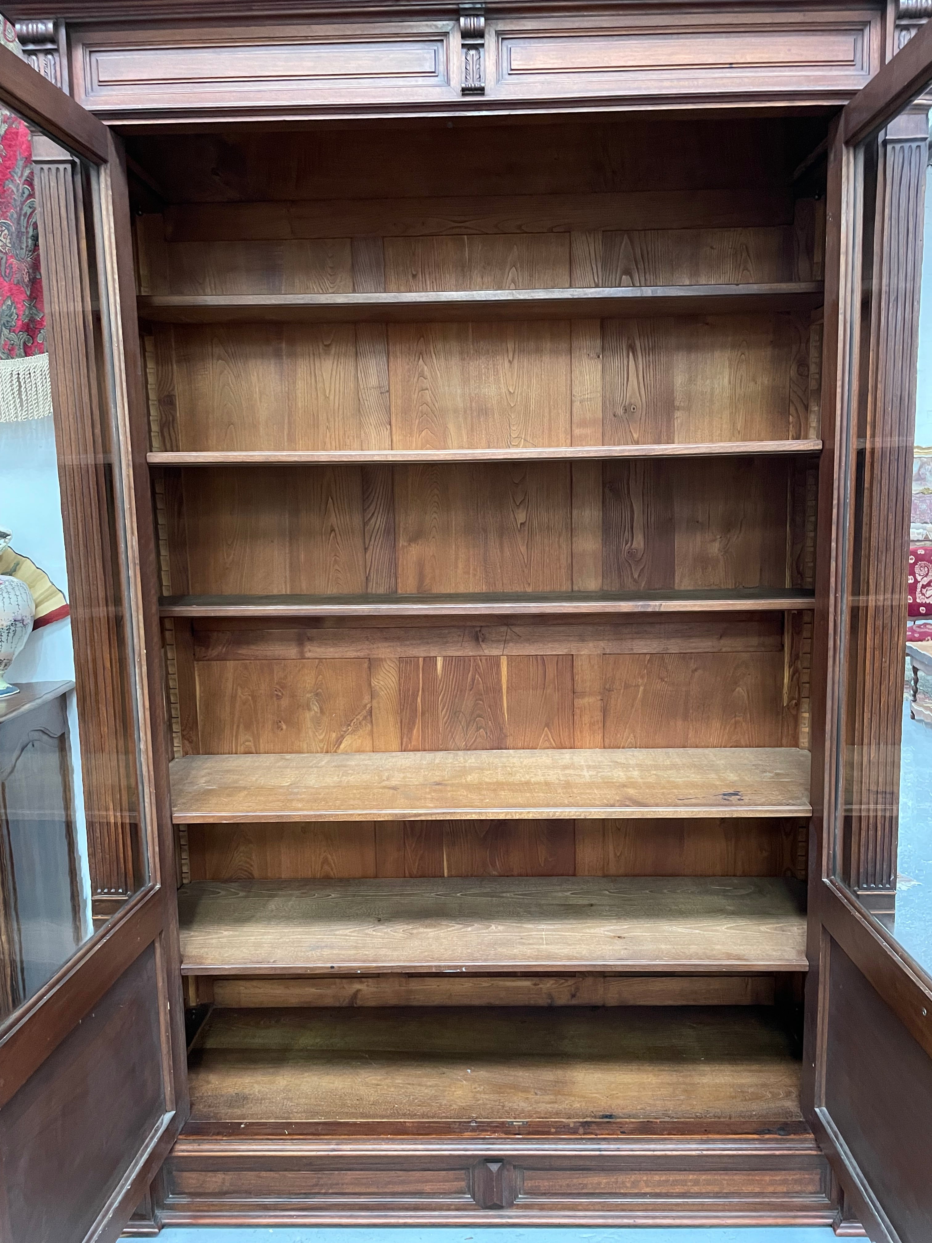 Grand French Walnut Louis XVI Style Two Door Bookcase | Antique & Vintage | Moonee Ponds Antiques | Australia Wide Delivery