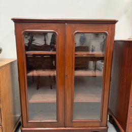 Victorian Cedar Two Door Display Cabinet / Bookcase
