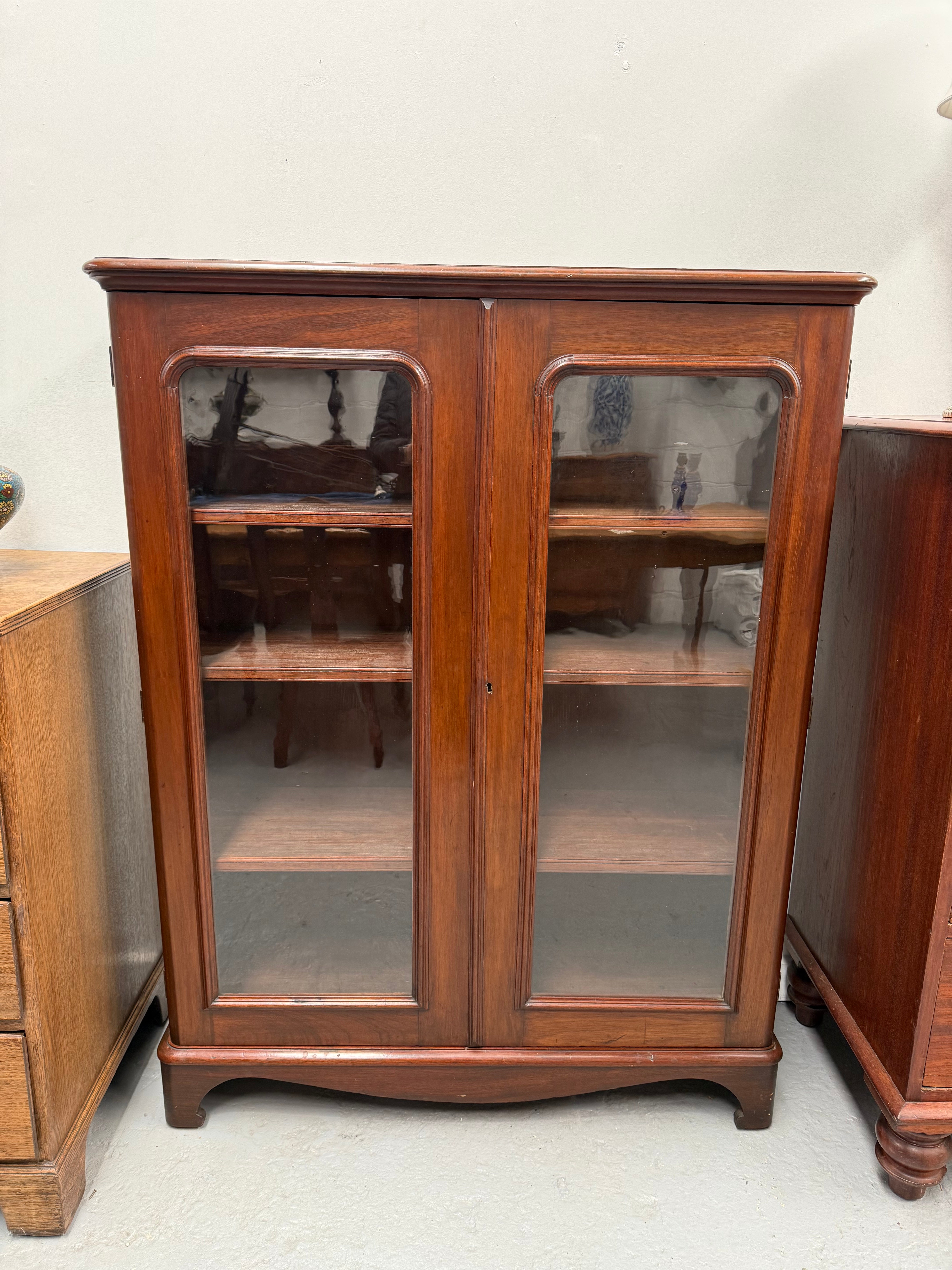 Victorian Cedar Two Door Display Cabinet / Bookcase | Antique & Vintage | Moonee Ponds Antiques | Australia Wide Delivery